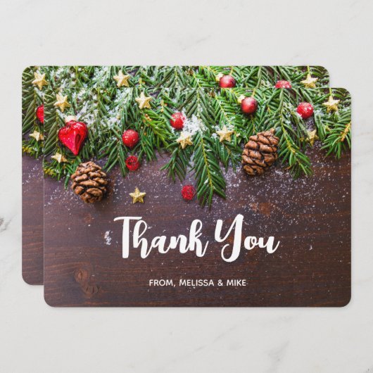 Rustikaler Weihnachtstisch mit Pine & Snow Danke (Vorne/Hinten)