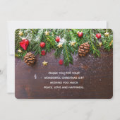 Rustikaler Weihnachtstisch mit Pine & Snow Danke (Rückseite)