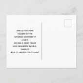 Rustikaler Weihnachtstisch mit Pine & Snow Einladu Einladungspostkarte (Rückseite)