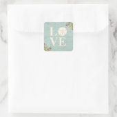 Rustikaler Weihnachtsurlaub an der Küste Quadratischer Aufkleber (Tasche)