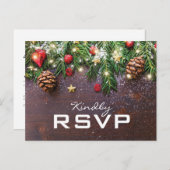 Rustikaler Weihnachtsurlaub im UAWG Einladungspostkarte (Vorne/Hinten)