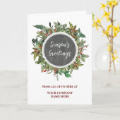 Rustikaler Weihnachtsurlaub in Unternehmen Karte (Gelbe Blume)