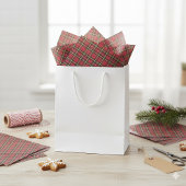 Rustikaler Weihnachtsurlaub Roter Tartan Kariert Seidenpapier