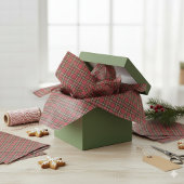 Rustikaler Weihnachtsurlaub Roter Tartan Kariert Seidenpapier