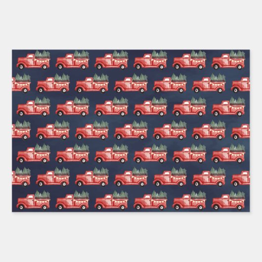 Rustikaler Weihnachtswagen Geschenkpapier Set (Vorderseite 3)