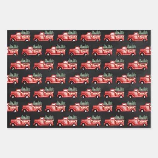 Rustikaler Weihnachtswagen Geschenkpapier Set (Vorderseite 2)