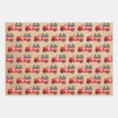 Rustikaler Weihnachtswagen Geschenkpapier Set (Vorderseite)