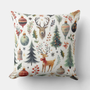 Rustikaler Weihnachtswald Kissen