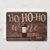 Rustikaler Weihnachtswein Degustation Party Glass Einladung (Vorderseite)