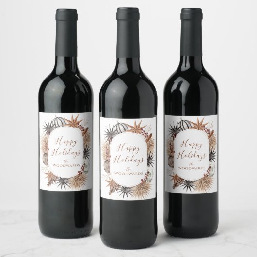 Rustikaler Wein aus der Erde Weinetikett (Flaschen)