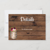 Rustikaler Wein Barrel Burgund Angaben Beilage Einladung (Vorderseite)