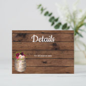 Rustikaler Wein Barrel Burgund Angaben Beilage Einladung (Stehend Vorderseite)