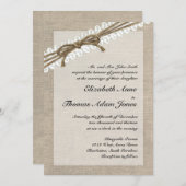 Rustikaler Wein und Lace Burlap 2 Einladung zur Ho (Vorne/Hinten)