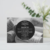 Rustikaler Wein Weintrauben Einladung Hochzeit (Stehend Vorderseite)