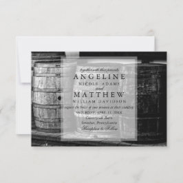 Rustikaler Wein Weintrauben Einladung Hochzeit