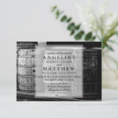 Rustikaler Wein Weintrauben Einladung Hochzeit (Stehend Vorderseite)