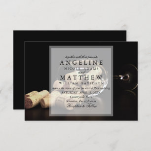 Rustikaler Wein Weintrauben Einladung Hochzeit