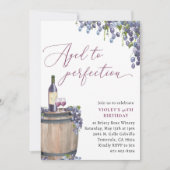 Rustikaler Wein zum Geburtstag, vollmundig Einladung (Vorderseite)