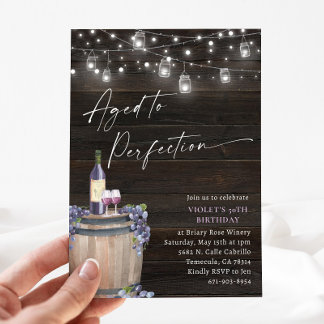 Rustikaler Wein zum Geburtstag, vollmundig Einladung