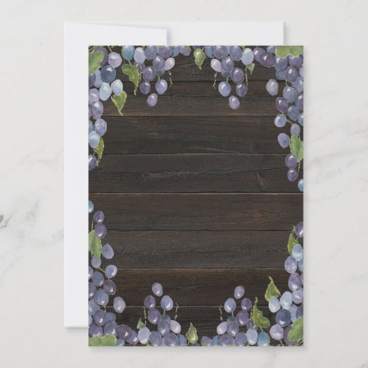 Rustikaler Wein zum Geburtstag, vollmundig Einladung (Rückseite)