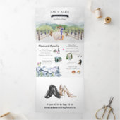 Rustikaler Weinberg | Hochzeit Dreifach Gefaltete Einladung (Innenseite)