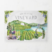 Rustikaler Weinberg | Hochzeit Dreifach Gefaltete Einladung (Cover)