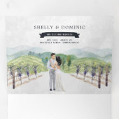 Rustikaler Weinberg | Hochzeit Dreifach Gefaltete Einladung (Innen Erste Seite)