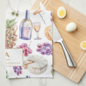 Rustikaler Weinkäse Weintrauben Geschirrtuch (Viertel Falte)