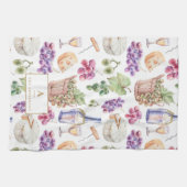 Rustikaler Weinkäse Weintrauben Geschirrtuch (Horizontal)