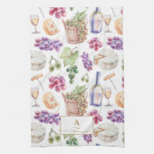 Rustikaler Weinkäse Weintrauben Geschirrtuch (Vertikal)