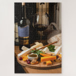 Rustikaler Weinkeller Platter Geschmackvoll Küche Puzzle<br><div class="desc">Dieses schmackhafte Design besticht durch eine rustikale Umgebung von Wein und Käse #food #tasty #gastronomy #wine #walnut#rustic #crackers #fun #games #gift #gift #gift #holidays #holidays #stockingstuffers #secretsanta #winelover</div>