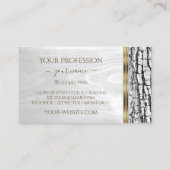 Rustikaler Weißbaum Barkholz-Körner mit goldener G Visitenkarte (Rückseite)