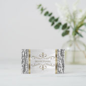 Rustikaler Weißbaum Barkholz-Körner mit goldener G Visitenkarte (Stehend Vorderseite)