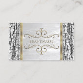 Rustikaler Weißbaum Barkholz-Körner mit goldener G Visitenkarte (Vorderseite)