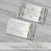 Rustikaler Weißbaum Barkholz-Körner mit goldener G Visitenkarte