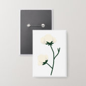 Rustikaler weißer Baumwollzweig Botanik-Geschenk Button (Vorderseite/Rückseite)
