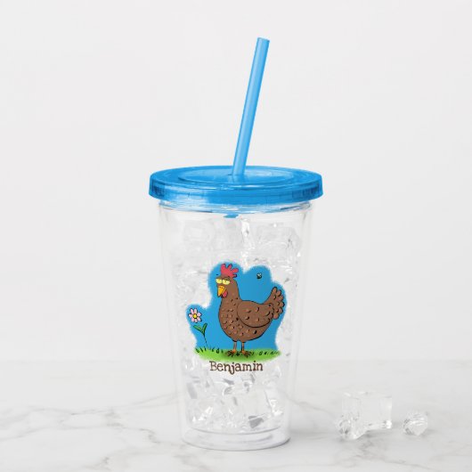 Rustikaler, weißer Cartoon Acryltrinkbecher (Rückseite Ice)