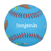 Rustikaler, weißer Cartoon Baseball (Rückseite)