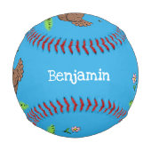 Rustikaler, weißer Cartoon Baseball (Vorderseite)