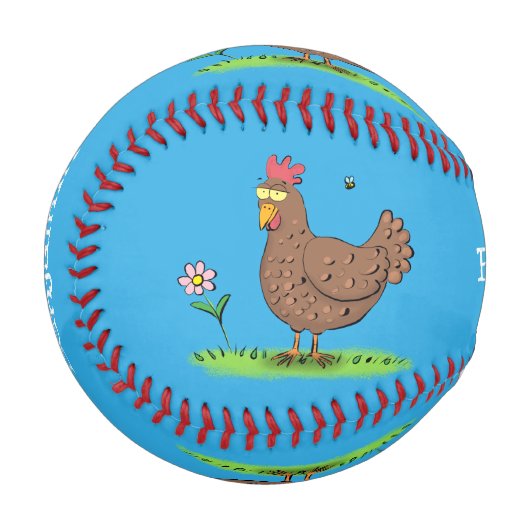 Rustikaler, weißer Cartoon Baseball (Vorderseite Links)