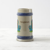 Rustikaler, weißer Cartoon Bierglas (Mittel)