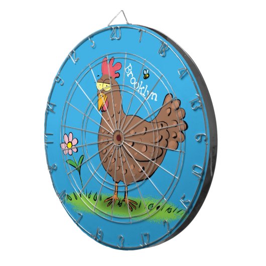 Rustikaler, weißer Cartoon Dartscheibe (Vorderseite rechts)