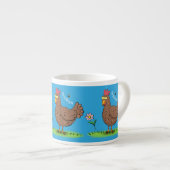 Rustikaler, weißer Cartoon Espressotasse (Vorderseite Rechts)