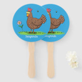 Rustikaler, weißer Cartoon Fächer (Vorne und Hinten)