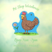 Rustikaler, weißer Cartoon Fensteraufkleber (Blatt 3)