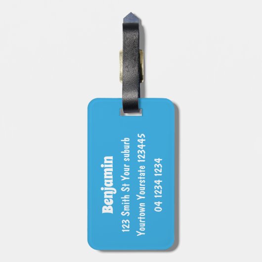 Rustikaler, weißer Cartoon Gepäckanhänger (Rückseite vertikal)