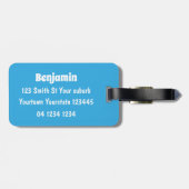 Rustikaler, weißer Cartoon Gepäckanhänger (Rückseite horizontal)