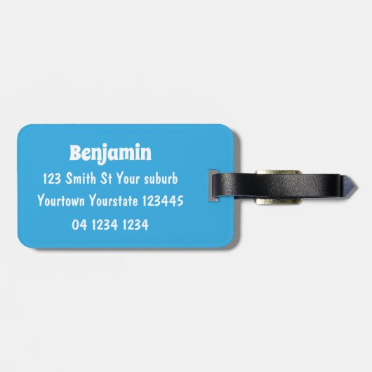 Rustikaler, weißer Cartoon Gepäckanhänger (Rückseite horizontal)