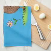 Rustikaler, weißer Cartoon Geschirrtuch (Viertel Falte)