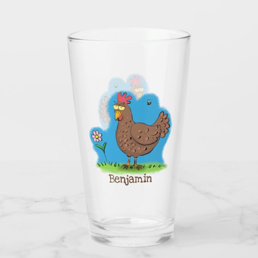 Rustikaler, weißer Cartoon Glas (Rückseite)